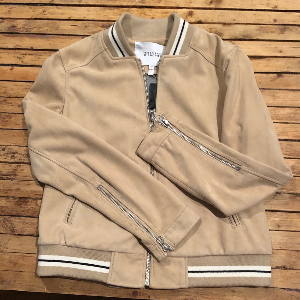 Derek Lam 10 Crosby Suede Bomber, Size M